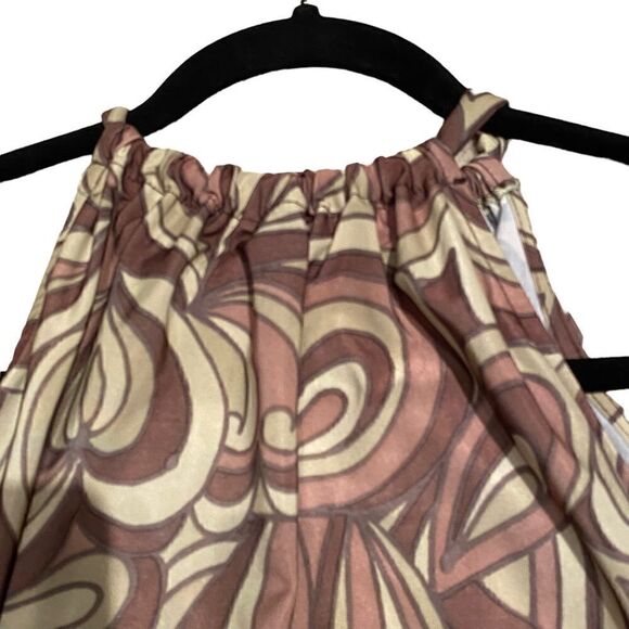 EUC Unique Sleeveless Summer Top in Brown and Green - Picture 4 of 5